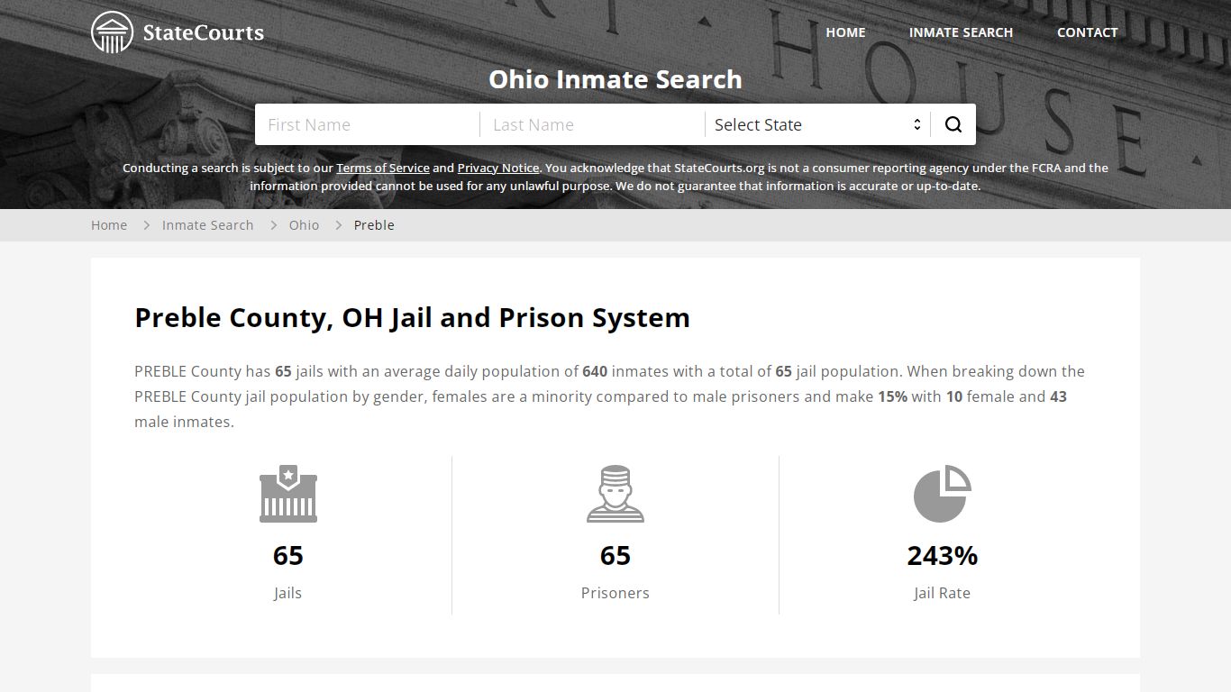 Preble County, OH Inmate Search - StateCourts